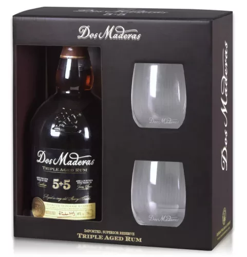Dos Maderas PX 5+5 éves Rum + 2 Pohár 0,7L